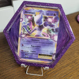 Eevee pokemon resin hexagon coaster with sky and grass scenery background, can be personalised, nerdy gift