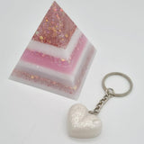 8cm Breastmilk mini pyramid keepsake with a choice of opal glitters, new mom gift