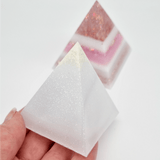 8cm Breastmilk mini pyramid keepsake with a choice of opal glitters, new mom gift