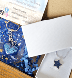 MEMORIAL "NIGHT SKY" STAR JEWELRY SET//Solid Sterling Silver and Eco Resin Star Pendant and Stud Earrings
