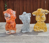 Paw print heart pocket hug ornament, Eco friendly resin