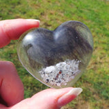 ASH AND FUR pet memorial palm stone heart made from Eco friendly resin, cremation gift keepsake in a choice of colours