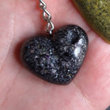 Resin pet fur or lock of hair heart keyring in a choice of colours, Memorial keepsake, Baby's first curl