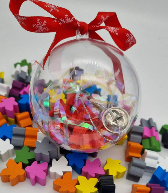 8cm MEEPLE CHRISTMAS BAUBLE 10 colours // Board game Christmas Tree Decoration, Geeky Gift
