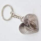 Resin pet fur or lock of hair heart keyring in a choice of colours, Memorial keepsake, Baby's first curl