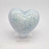 Chunky Breastmilk heart keepsake with a choice of opal glitters, Breast milk ornament