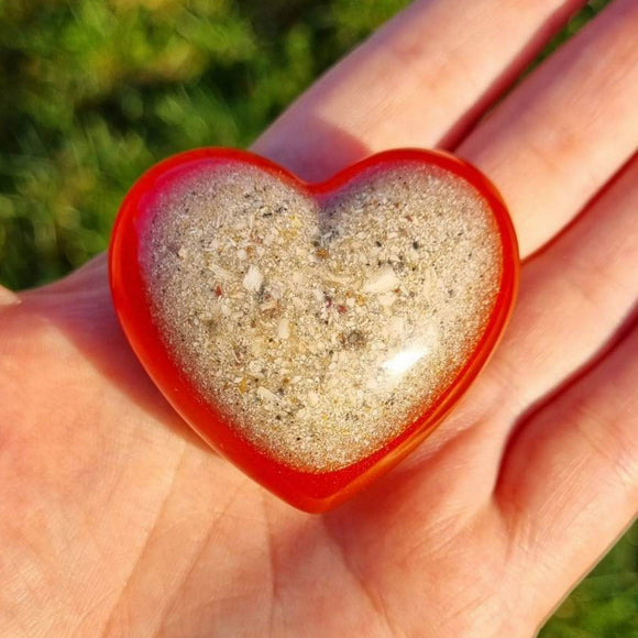 Chunky Resin heart memorial in a choice of colours, ash keepsake