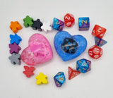 MEEPLE AND D20 DICE 1st player markers, geeky board gamer rpg dnd gift