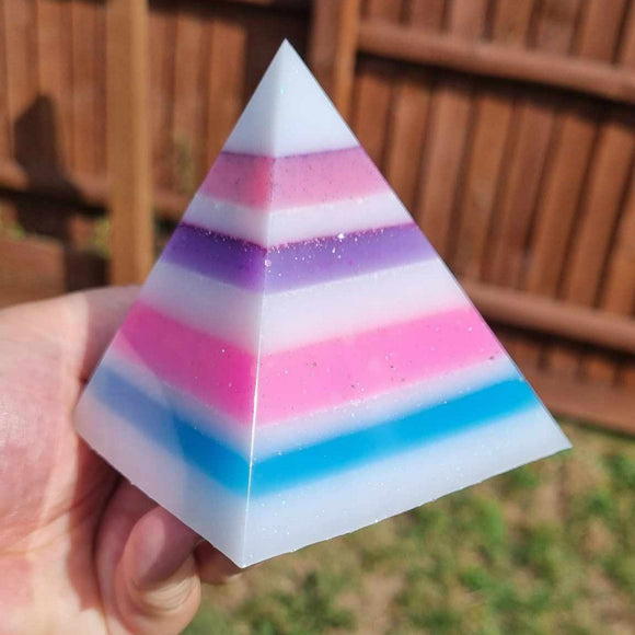 15cm Breastmilk pyramid keepsake with a choice of opal glitters, new mom gift