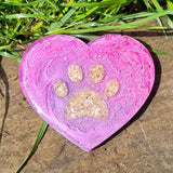 Resin ink swirl paw print heart, pet memorial ash urn keepsake