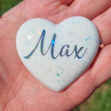 Chunky Breastmilk heart keepsake with a choice of opal glitters, Breast milk ornament