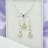 BREAST MILK CUBIC ZIRCONIA HEART JEWELLERY SET