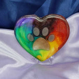 RAINBOW BRIDGE PAW PRINT HEART, PET MEMORIAL