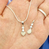 BREAST MILK CUBIC ZIRCONIA HEART JEWELLERY SET