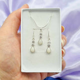 BREAST MILK CUBIC ZIRCONIA TEARDROP JEWELLERY SET
