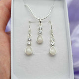 BREAST MILK CUBIC ZIRCONIA HEART JEWELLERY SET