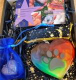 RAINBOW BRIDGE PAW PRINT HEART, PET MEMORIAL