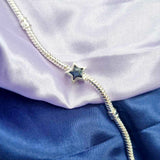 STERLING SILVER NIGHT SKY MEMORIAL STAR BEAD for charm bracelet - in a choice of colours, Memorial keepsake