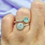 STERLING SILVER BREAST MILK RINGS// with choice of opal glitters and metallic leaf, breastmilk keepsake jewellery