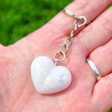 Breastmilk inclusion ecopoxy heart keychain with a choice of glitter or metallic leaf