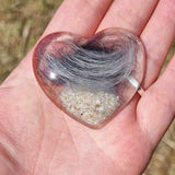 ASH AND FUR PALMSTONE HEART, PET MEMORIAL KEEPSAKE