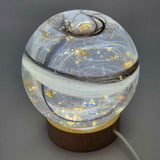LOCK OF HAIR MEMORIAL GLOBE PAPERWEIGHT/LAMP