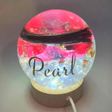 LOCK OF HAIR POPPY GLOBE MEMORIAL PAPERWEIGHT/LAMP
