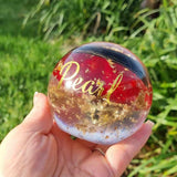 LOCK OF HAIR POPPY GLOBE MEMORIAL PAPERWEIGHT/LAMP