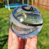 LOCK OF HAIR MEMORIAL GLOBE PAPERWEIGHT/LAMP