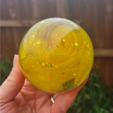 LOCK OF HAIR ROSE GLOBE MEMORIAL PAPERWEIGHT/LAMP