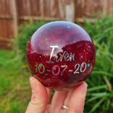 LOCK OF HAIR ROSE GLOBE MEMORIAL PAPERWEIGHT/LAMP