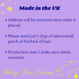 Golden Night sky Ecopoxy resin palm stone heart, ash memorial urn, the perfect bereavement gift
