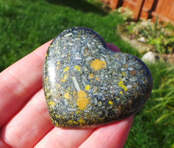 Golden Night sky Ecopoxy resin palm stone heart, ash memorial urn, the perfect bereavement gift