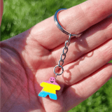 LGBTQA+ MEEPLE ACCESSORIES// Queer pin badges and keyrings in your pride flag colours