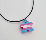 LGBTQA+ MEEPLE JEWELRY// Queer Board Gamer Gift, Pride flag earrings and pendants made to order in your colours