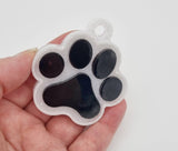 LARGE PAW PRINT KEYCHAIN in choice of colours and styles, Pet memorial ash keepsake