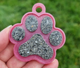 LARGE PAW PRINT KEYCHAIN in choice of colours and styles, Pet memorial ash keepsake