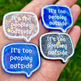 Neurodivergent slogan speech bubble badges and keychains - invisible disability, social anxiety