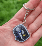 Neurodivergent slogan speech bubble badges and keychains - invisible disability, social anxiety