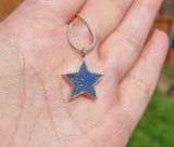 MEMORIAL "NIGHT SKY" STAR JEWELRY SET//Solid Sterling Silver and Eco Resin Star Pendant and Stud Earrings