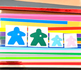 vinyl meeple sticker family group, board gaming family gift