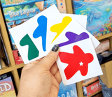 6cm vinyl meeple sticker decals in various colours