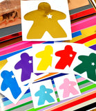 6cm vinyl meeple sticker decals in various colours