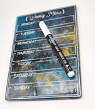 Magnetic Night Sky RESIN MENU BOARD// Wipe clean weekly meal planner