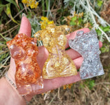 PREGNANCY GODDESS BUST STATUE in eco friendly resin with gold, silver or copper leaf