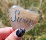 Lock of pet fur palm stone memorial heart, Eco friendly resin