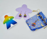 RAINBOW MEEPLE LGBTQ boardgamer gift set, geeky pride gifts