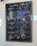 Magnetic Night Sky RESIN MENU BOARD// Wipe clean weekly meal planner