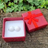 Sterling silver breastmilk stud earrings, breastmilk keepsake in various shapes and colours