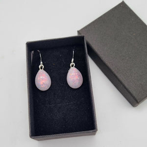 Sterling silver breastmilk dangle earrings, breastmilk keepsake in various shapes and colours